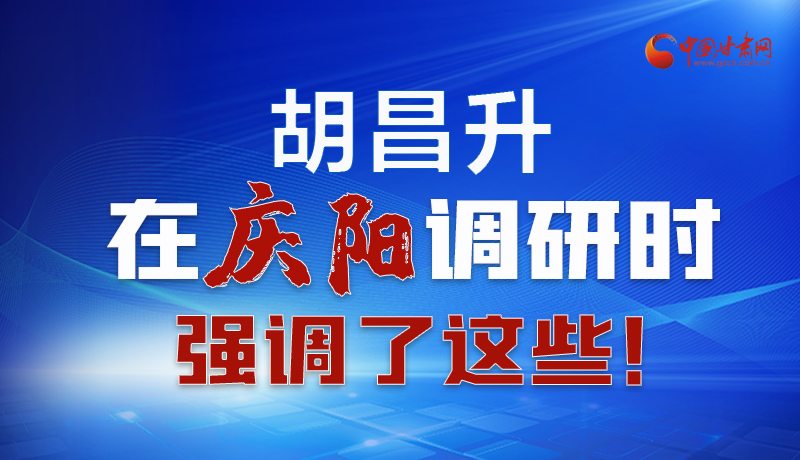 圖解|胡昌升在慶陽調(diào)研時(shí)強(qiáng)調(diào)了這些！