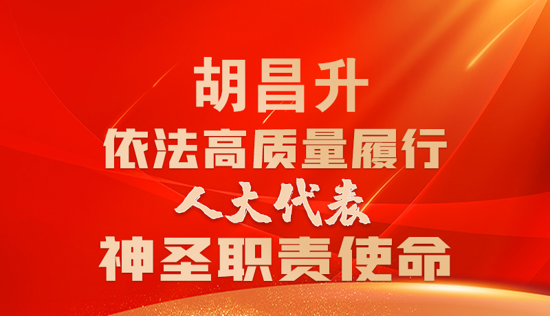 圖解|胡昌升：依法高質量履行人大代表神圣職責使命