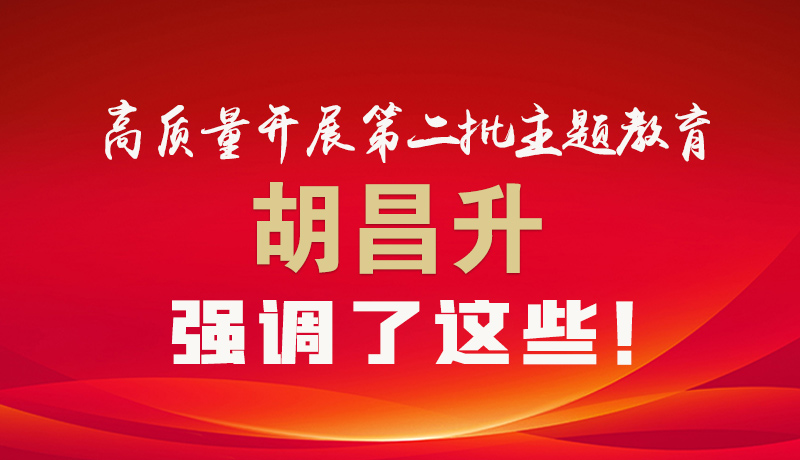 圖解|高質(zhì)量開(kāi)展第二批主題教育 胡昌升強(qiáng)調(diào)了這些！