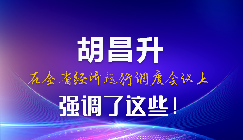 圖解|胡昌升在全省經濟運行調度會議上強調了這些！